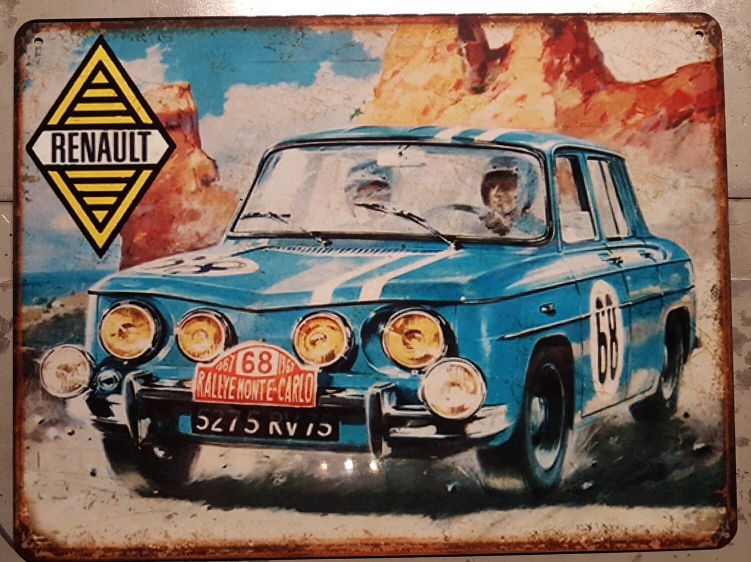 Plaque métal vintage Renault 8 Gordini