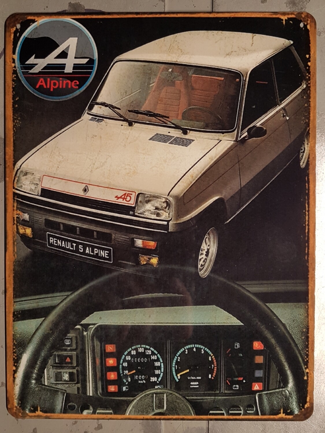 Plaque métal vintage Renault 5 Alpine