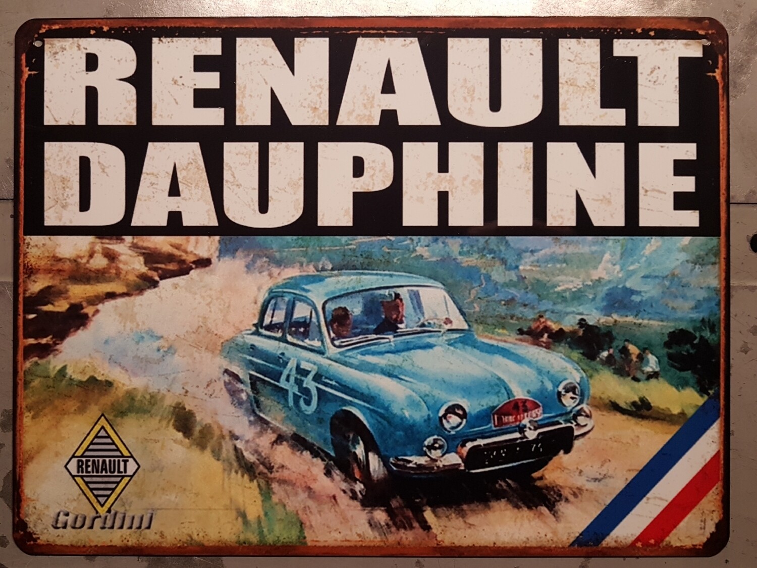 Plaque métal vintage Renault Dauphine Gordini