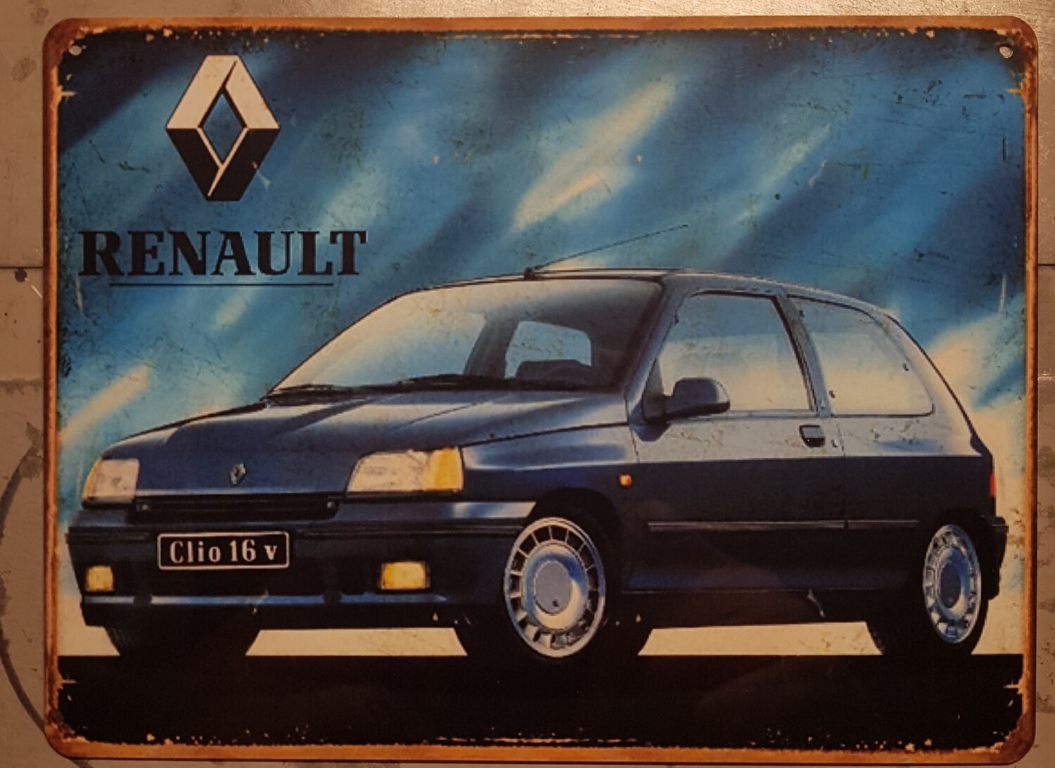 Plaque métal vintage Renault Clio 16S