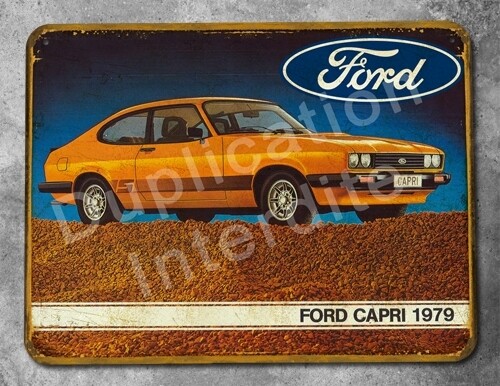 Plaque métal vintage Ford Capri 1979