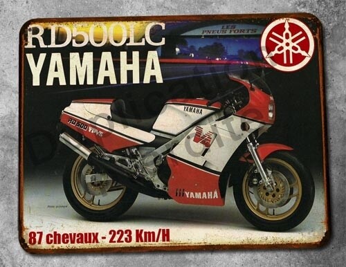 Plaque métal vintage Yamaha 500 RDLC