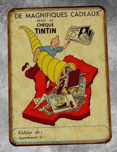 Plaque métal vintage Tintin