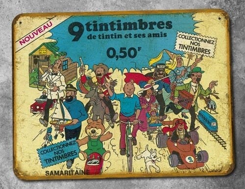 Plaque métal vintage Tintin