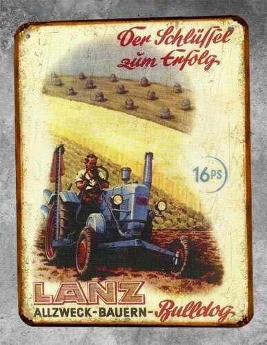 Plaque métal vintage Lanz Bulldog