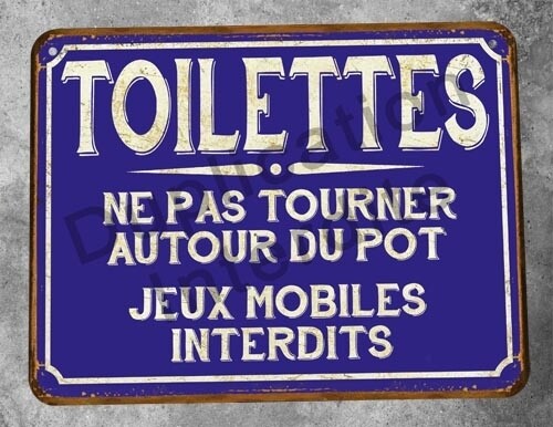 Plaque métal vintage Toilettes