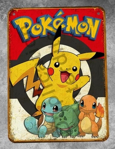 Plaque métal vintage Pokemon