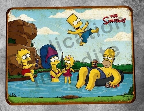 Plaque métal vintage les Simpson