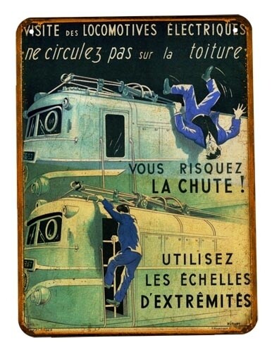Plaque métal vintage SNCF Chutes