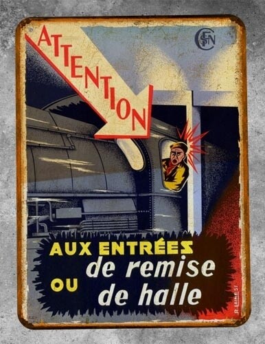 Plaque métal vintage SNCF Entrées