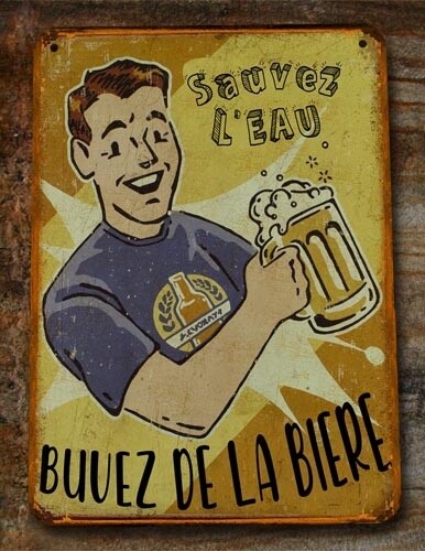 Plaque métal vintage Sauvez la bière