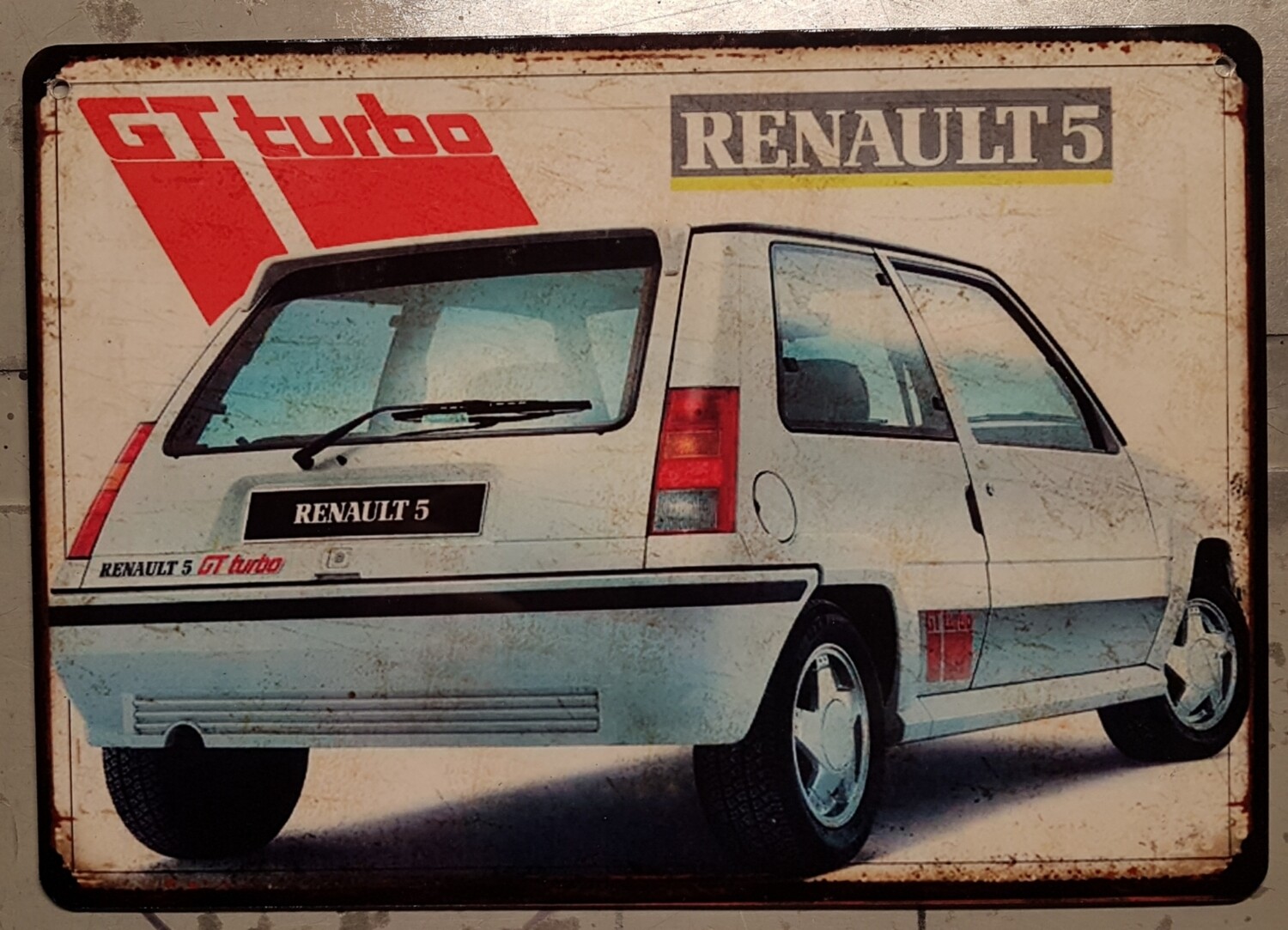 Plaque métal vintage Renault Supercinq