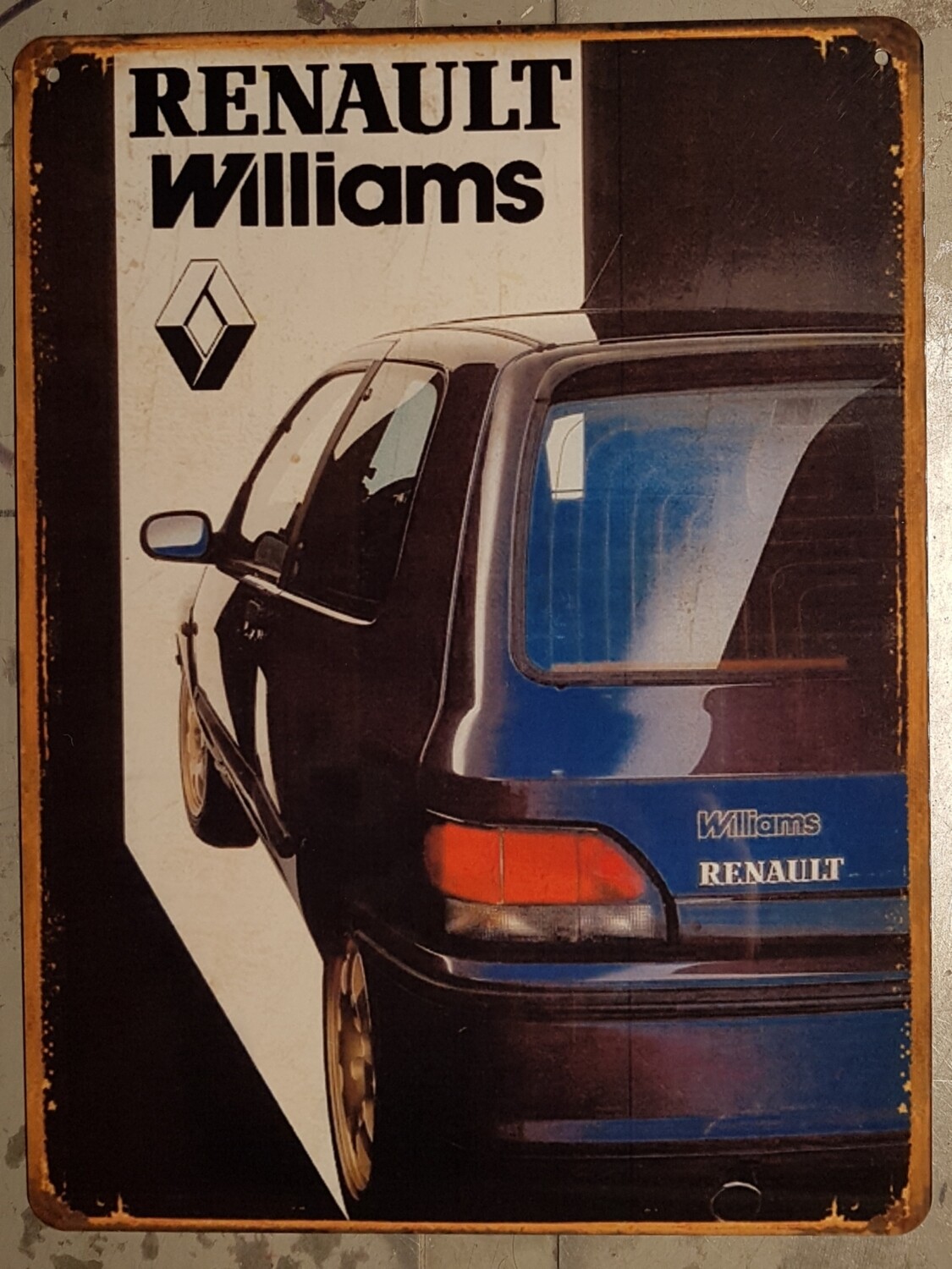 Plaque métal vintage Renault Clio williams