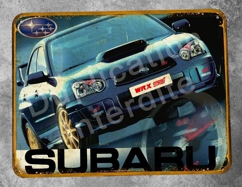 Plaque métal vintage Subaru WRX STI