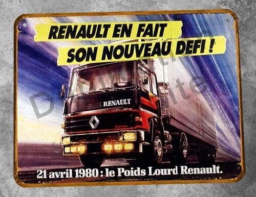 Plaque métal vintage Renault Truck