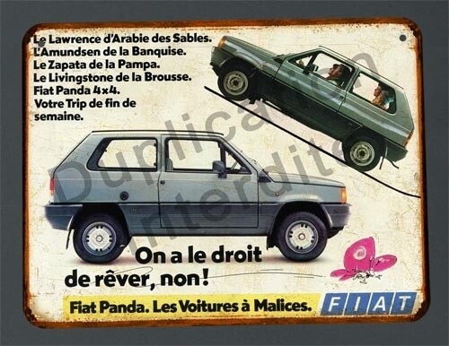 Plaque métal vintage Fiat Panda