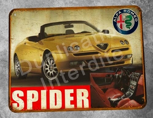 Plaque métal vintage Alfa Roméo GTV Spider