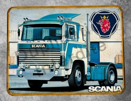Plaque métal vintage Scania LB141