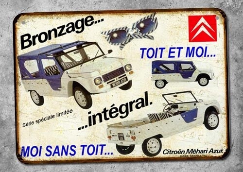 Plaque métal vintage Citroën Mehari