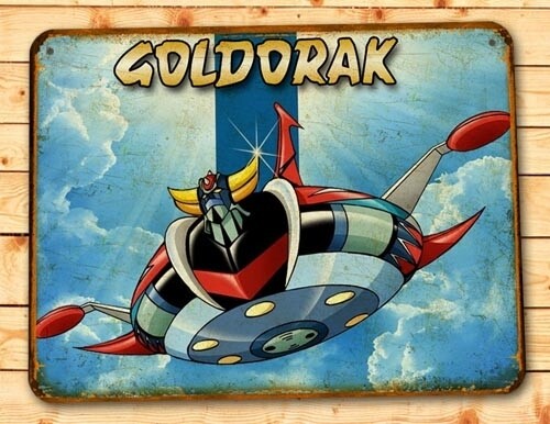 Plaque métal vintage Goldorak