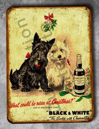 Plaque métal vintage Whisky Black and white