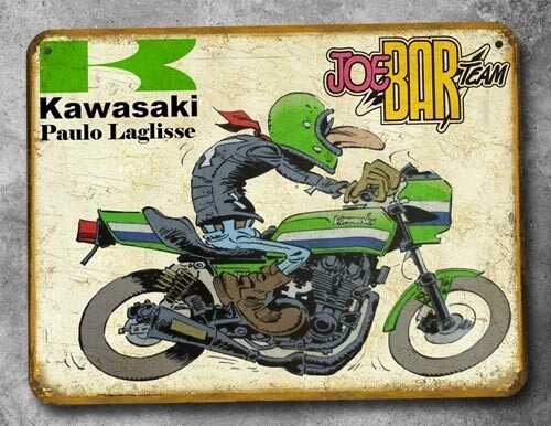 Plaque métal vintage JBT Kawasaki