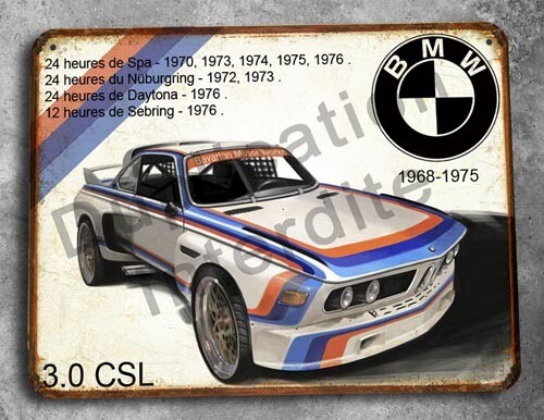 Plaque métal vintage BMW CSL