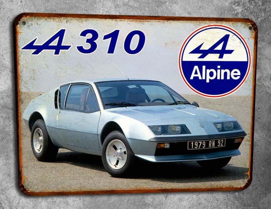 Plaque métal vintage Alpine Renault A310