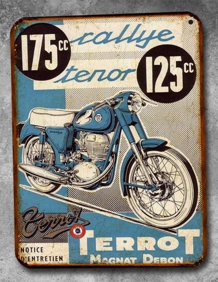Plaque métal vintage Terrot Rallye Tenor