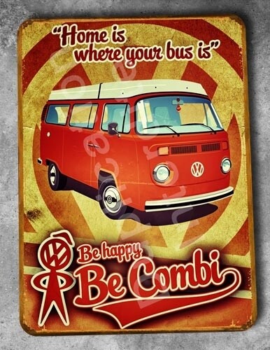Plaque métal vintage VW Kombi T2