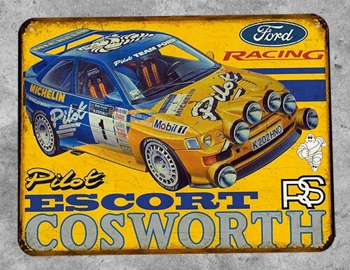 Plaque métal Vintage Ford Escort RS Cosworth