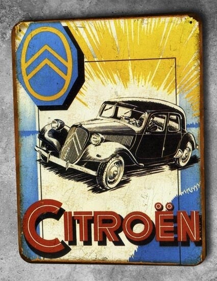 Plaque métal vintage Citroën Traction