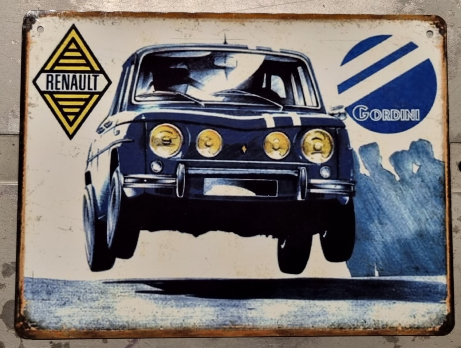 Plaque métal vintage Renault 8 Gordini