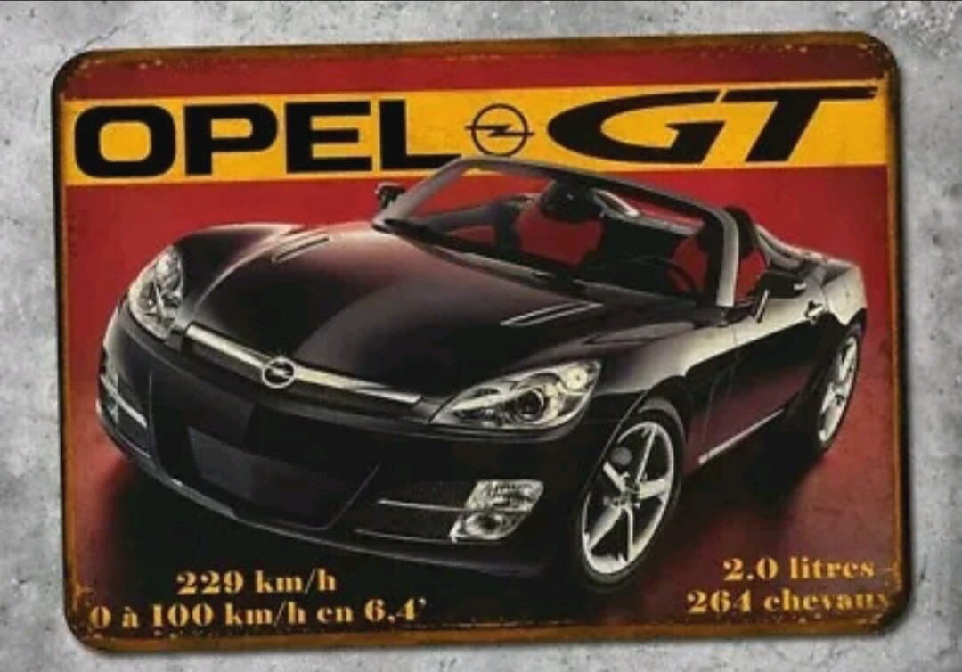 Plaque métal vintage Opel GT