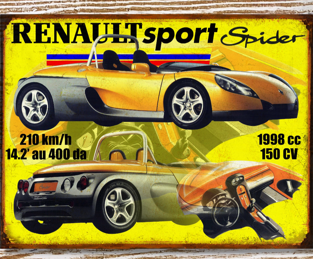 Plaque métal vintage Renault Spider