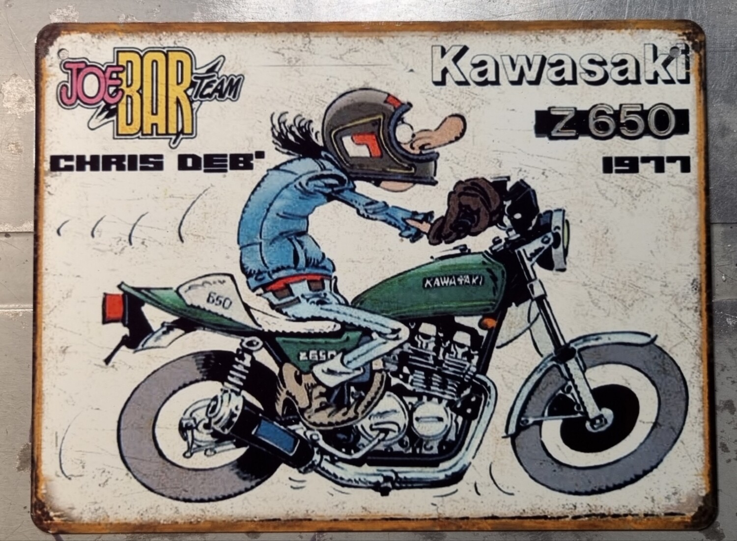 Plaque métal vintage JBT Kawasaki Z650