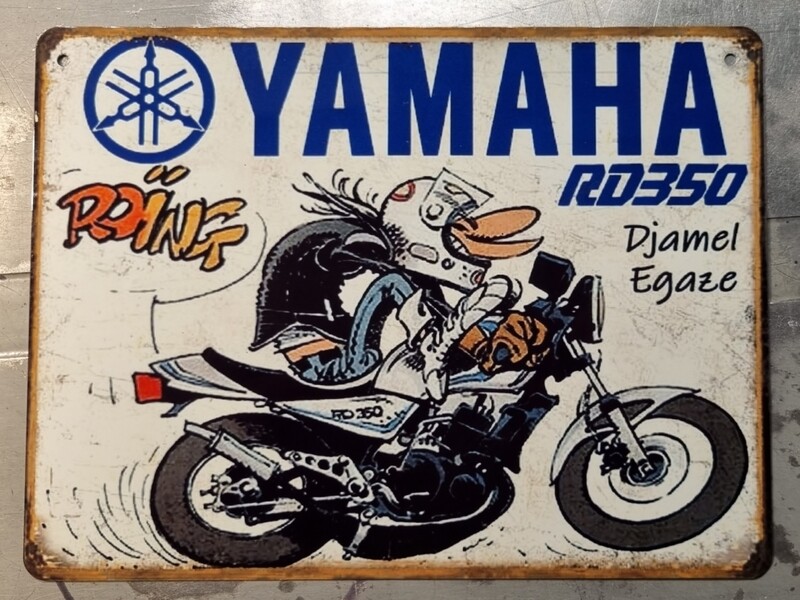 Plaque métal vintage JBT Yamaha 350 RDLC
