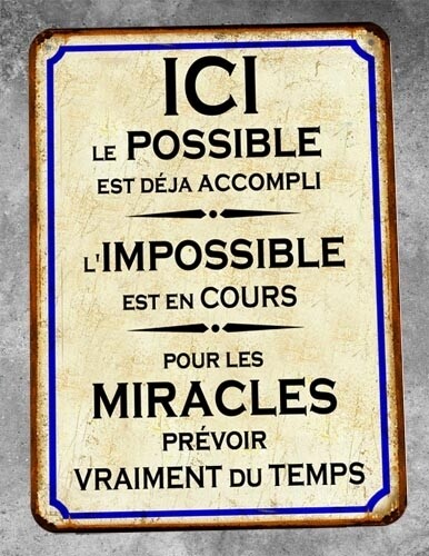 Plaque métal vintage le possible