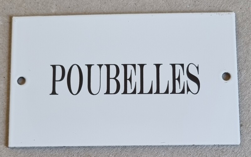 Plaque émail Poubelles