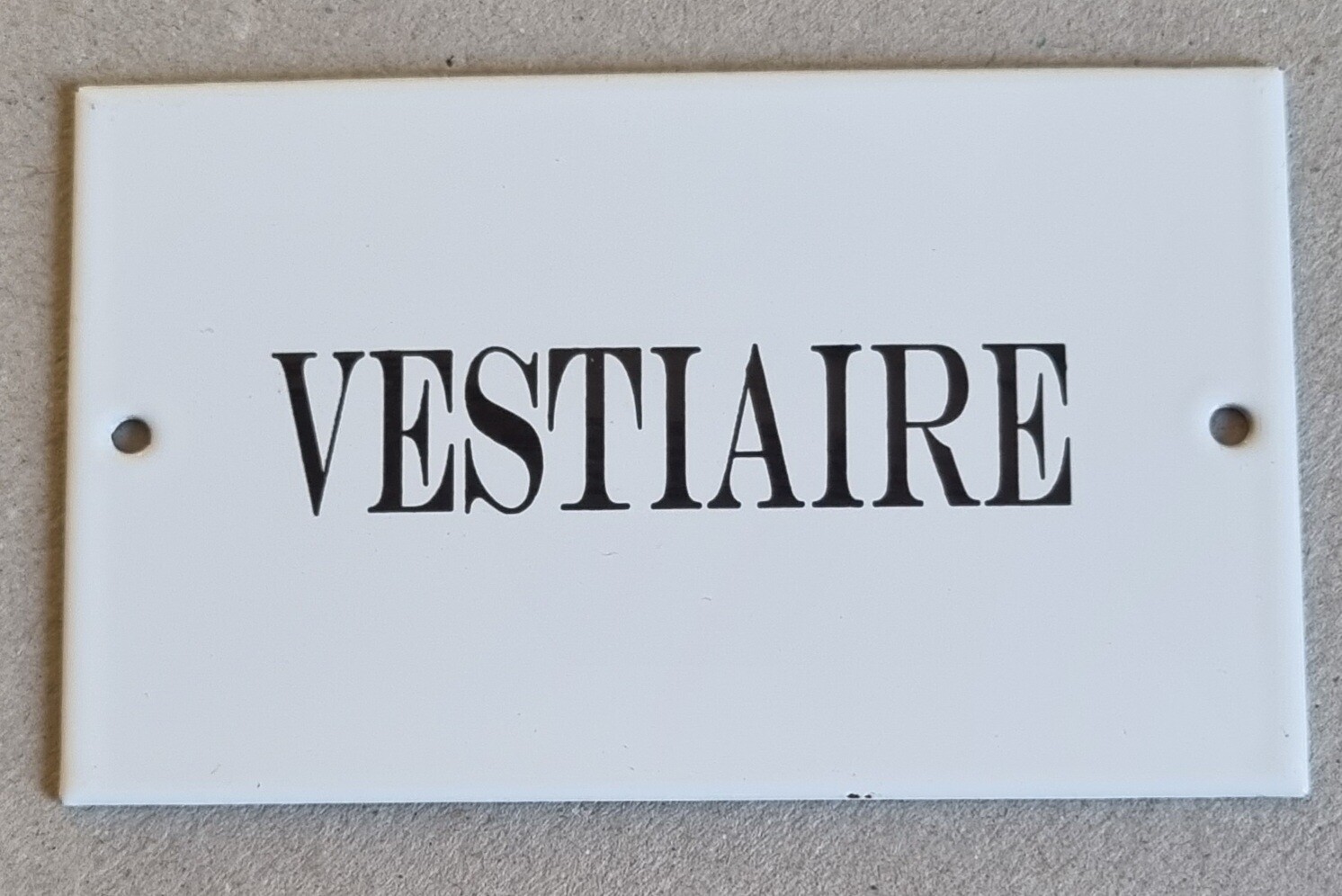 Plaque émail Vestaire