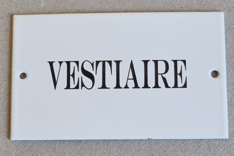 Plaque émail Vestaire