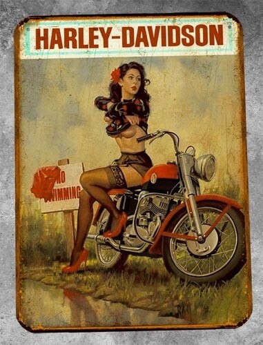 Plaque métal vintage HD Pinup
