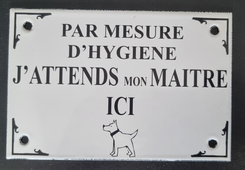 Plaque émail laisser son chien à l&#39;extérieur