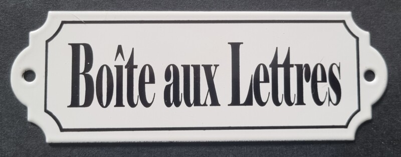 Plaque en émail Boite aux lettres