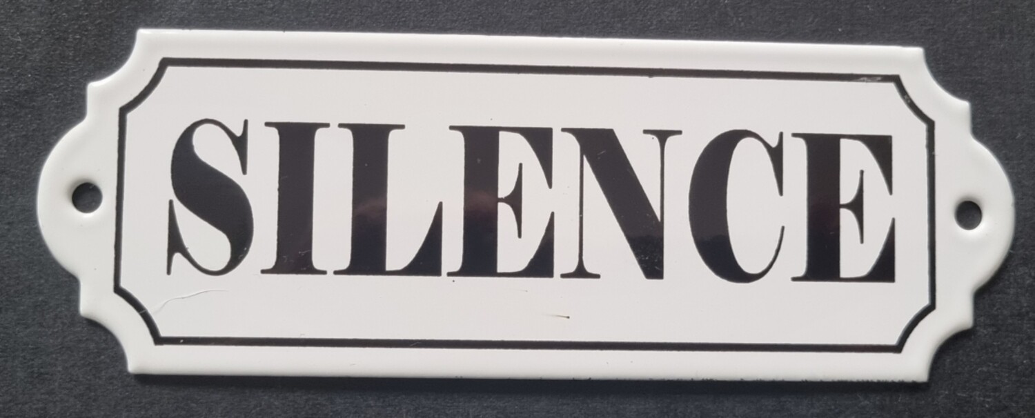 Plaque en émail Silence