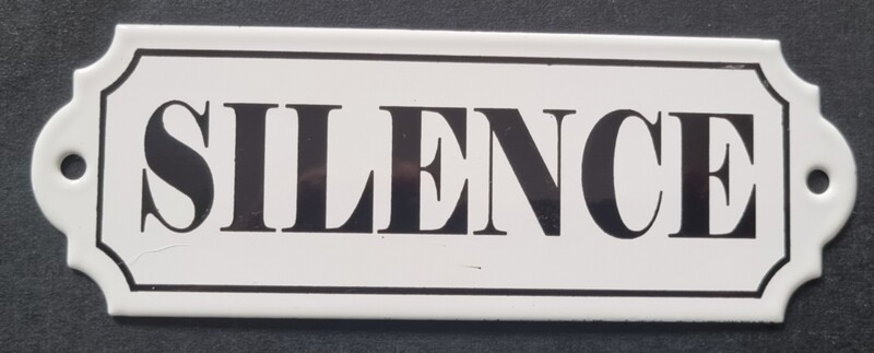 Plaque en émail Silence