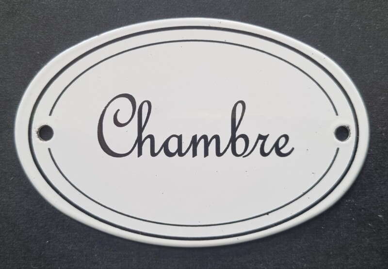 Plaque émail Chambre