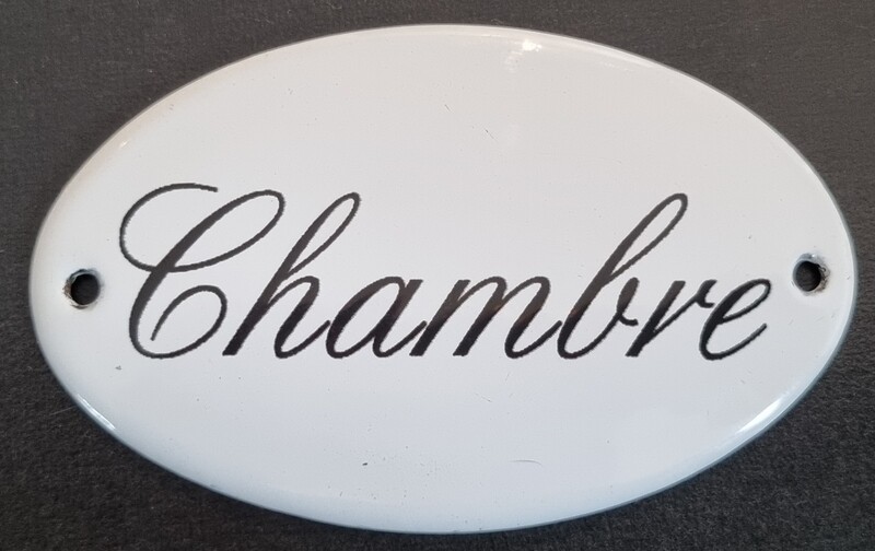 Plaque émail Chambre