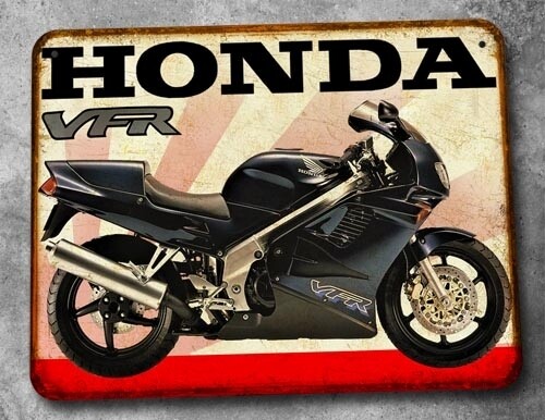 Plaque métal vintage Honda VFR 750 1994