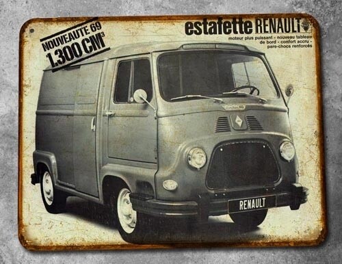 Plaque métal vintage Renault Estafette 1969